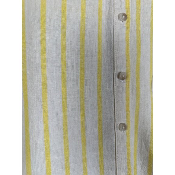 Universal Thread Linen Blend Button Down Shirt XXL Long Sleeve Yellow White - Picture 6 of 6